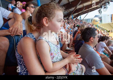 Visitatori a Marineland, Francia Foto Stock