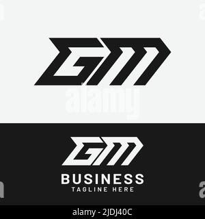 G M GM MG Letter Monogram modello iniziale del logo. Adatto per General Sports Fitness Finance Construction Company Business Corporate Shop Illustrazione Vettoriale