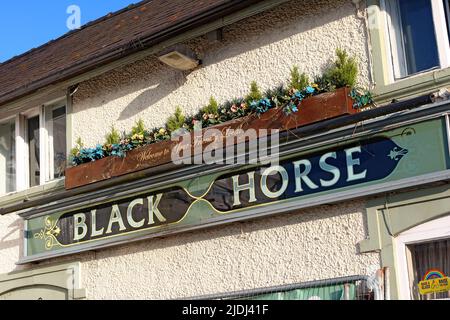 The Black Horse pub, Great Sankey, costruito nel 1894, 272 Old Liverpool Rd, Warrington, Cheshire, Inghilterra, Regno Unito, WA5 1DZ Foto Stock