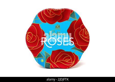 Cadbury Roses Flower Tin Foto Stock