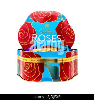 Cadbury Roses Flower Tin Foto Stock