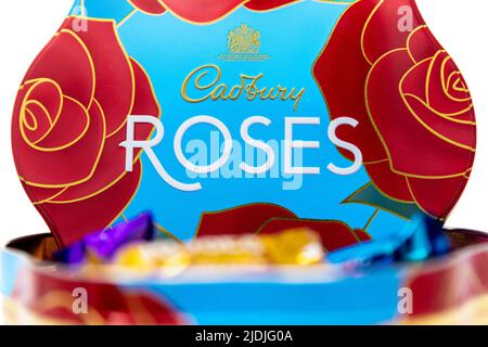 Cadbury Roses Flower Tin Foto Stock