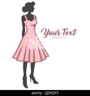 Bridal Logo Bride Bride Short Gown Ideas, Boutique Fashion, Gown Logo Vector Design Template Illustrazione Vettoriale