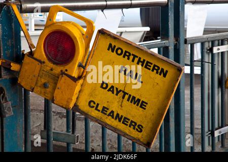 National RailStrike, stazione ferroviaria di Sheffield, South Yorkshire Foto Stock