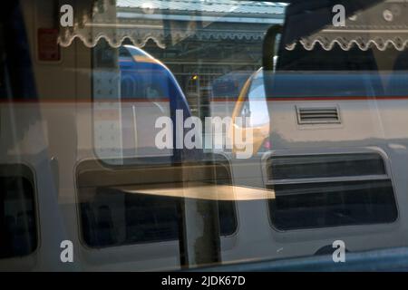 National Rail Strike, stazione ferroviaria di Sheffield, South Yorkshire Foto Stock