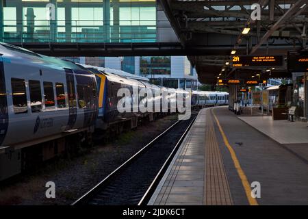 National Rail Strike, stazione ferroviaria di Sheffield, South Yorkshire Foto Stock