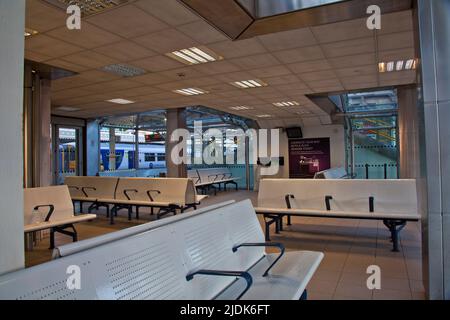 National Rail Strike, stazione ferroviaria di Sheffield, South Yorkshire Foto Stock