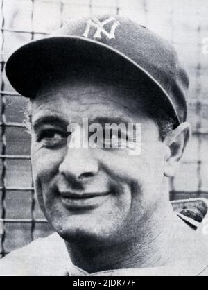 Il leggendario giocatore di New York Yankee Lou Gehrig Foto Stock