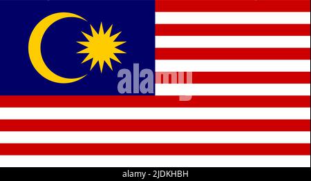 Bandiera della Malesia. Illustrazione vettoriale Illustrazione Vettoriale