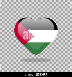 Simbolo dell'amore per la Palestina. Icona allarme cardiaco. Illustrazione vettoriale Illustrazione Vettoriale