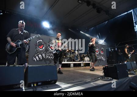 Padova, Italia. 21st giugno 2022. Fronte agnostico durante i Rumjack e fronte agnostico apertura Bad Religion, Concerto di Musica a Padova, Italia, Giugno 21 2022 Credit: Independent Photo Agency/Alamy Live News Foto Stock