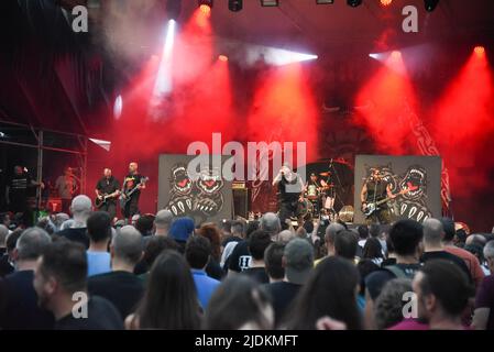 Padova, Italia. 21st giugno 2022. Fronte agnostico durante i Rumjack e fronte agnostico apertura Bad Religion, Concerto di Musica a Padova, Italia, Giugno 21 2022 Credit: Independent Photo Agency/Alamy Live News Foto Stock