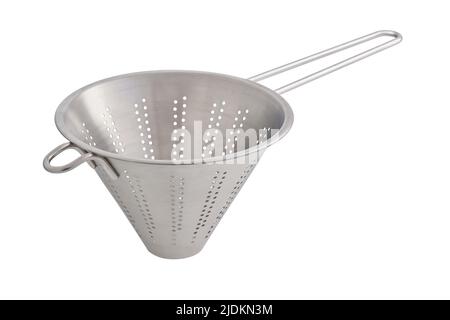 Succhieruola conica in acciaio inox con manico, foratura, impilamento fotografico Foto Stock