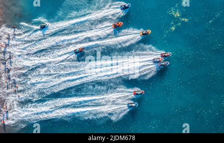 Campionato Aquabike sul lago Jarun, Zagabria Croazia Foto Stock