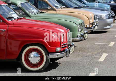 SAAB festeggia il suo 75th anniversario con un festival Saab al Saab Car Museum di Trollhättan Foto: Tommy Holl / TT / codice 2391 Foto Stock