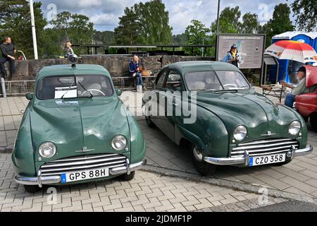 SAAB festeggia il suo 75th anniversario con un festival Saab al Saab Car Museum di Trollhättan Foto: Tommy Holl / TT / codice 2391 Foto Stock