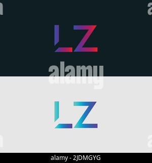 Icona lettera alfabetica logo LZ Illustrazione Vettoriale