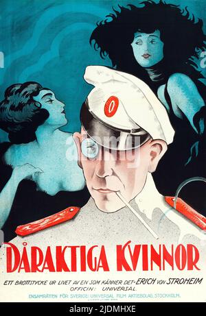 Dåraktiga kvinnor - mogli stolte (universale, 1922). Film svedese poster feat. Erich von Stroheim. Foto Stock