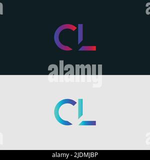 Icona lettera alfabetica logo CL Illustrazione Vettoriale