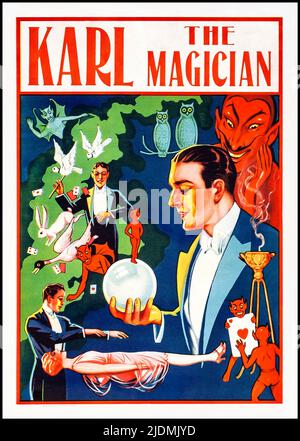 Karl the Magician (anni '20) Poster Magiciano d'epoca Foto Stock