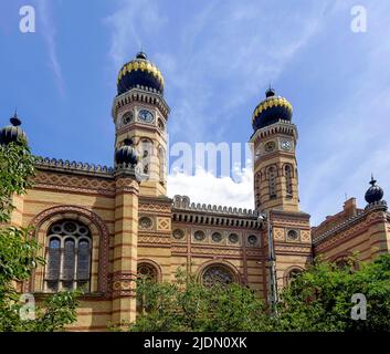 Sinagoga di via Dohány conosciuta anche come la Grande Sinagoga. Budapest, Ungheria Foto Stock