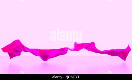 un panno di seta scorre sul pavimento (3d rendering) Foto Stock