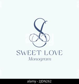 Firma monogramma vettore astratto, modello logo simbolo. Lettere S e L elegante e delicato emblema con moderna tipografia isolata Illustrazione Vettoriale