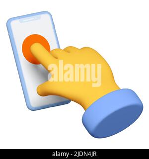 Display touchscreen - icona 3D a colori moderna e realistica Foto Stock