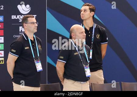 DEBRECEN, UNGHERIA - GIUGNO 22: Allenatore di testa Guillermo sette di Argentina durante i campionati mondiali FINA Budapest 2022 partita Argentina / Sudafrica il 22 giugno 2022 a Debrecen, Ungheria (Foto di Albert ten Hove/Orange Pictures) Foto Stock