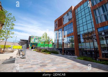 Carrington Street a Nottingham City, Nottinghamshire Inghilterra Regno Unito Foto Stock