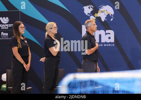 DEBRECEN, UNGHERIA - GIUGNO 22: Allenatore di testa Adam Krikorian degli Stati Uniti durante il FINA World Championships Budapest 2022 match tra Stati Uniti d'America e Paesi Bassi il 22 giugno 2022 a Debrecen, Ungheria (Foto di Albert ten Hove/Orange Pictures) KNZB Foto Stock