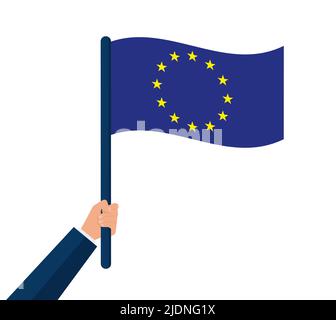 Originale e semplice Europa bandiera UE vettore isolato in colori ufficiali e proporzione correttamente eps 10 Illustrazione Vettoriale