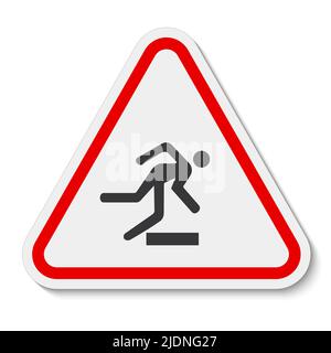 Attenzione ostacoli simbolo segno isolare su sfondo bianco,Vector Illustratio Illustrazione Vettoriale
