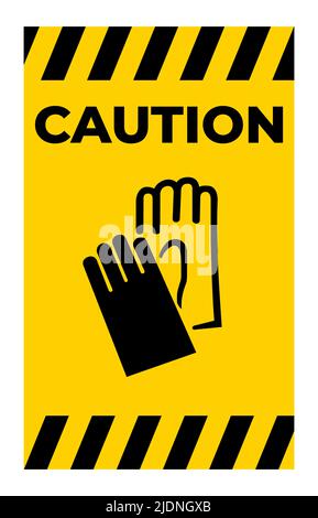Simbolo di attenzione simbolo di protezione per le mani Illustrazione Vettoriale