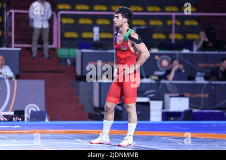 Matteo Pellicone, Roma, 22 giugno 2022, Hasrat Jafarov (AZE) vs Furkan Yildiz (TUR) GR 67kg durante la classifica 2022 Serie (day1) - Wrestling Foto Stock