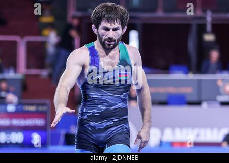 Roma, Italia. 22nd giugno 2022. Victor ciobanu (MDA) vs Taleh Mammadov (AZE) GR 63kg durante la classifica 2022 Serie (day1), Wrestling a Roma, Italia, Giugno 22 2022 Credit: Independent Photo Agency/Alamy Live News Foto Stock