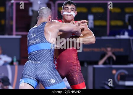 Roma, Italia. 22nd giugno 2022. David Losonczi (HUN) GR 97kg durante la classifica 2022 Series (day1), Wrestling a Roma, Italia, Giugno 22 2022 Credit: Independent Photo Agency/Alamy Live News Foto Stock