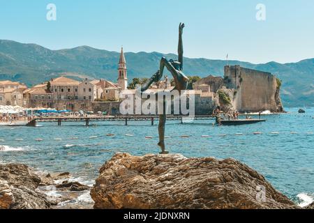 Frammento di costa vicino a Budva Town.Montenegro. Foto Stock