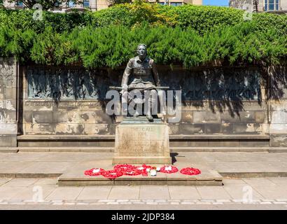 Scottish American Memorial in memoria dei soldati caduti del 1914 a Princes Street Gardens, Edimburgo, Scozia, Regno Unito Foto Stock