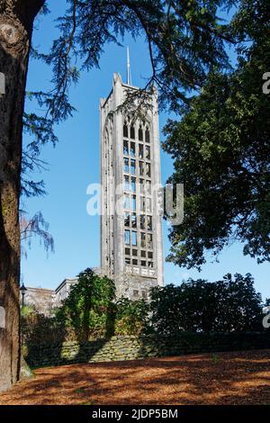 La torre e il campanile di Nelson Anglican Cattedrale, Nelson, Aotearoa / Nuova Zelanda. Foto Stock