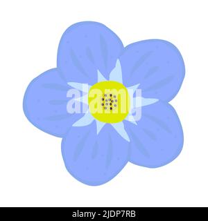 Singolo Forget-me-non fiore, bocciolo blu Illustrazione Vettoriale
