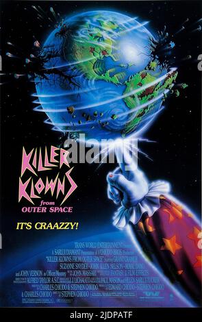 POSTER DEL FILM, KILLER KLOWNS DALLO SPAZIO ESTERNO, 1988 Foto Stock