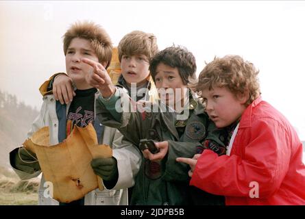 FELDMAN,astin,QUAN,COHEN, IL GOONIES, 1985 Foto Stock