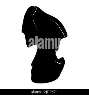 Scheletro HIP silhouette umana pelvi corpo ossa - mani, gambe, torace, testa, vertebra, Pelvi, cosce vista laterale piatta di colore nero concetto Vector illustrazione di anatomia isolata su sfondo bianco Illustrazione Vettoriale