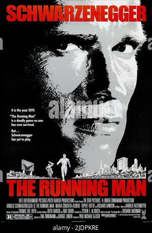 ARNOLD SCHWARZENEGGER POSTER, IL RUNNING MAN, 1987 Foto Stock