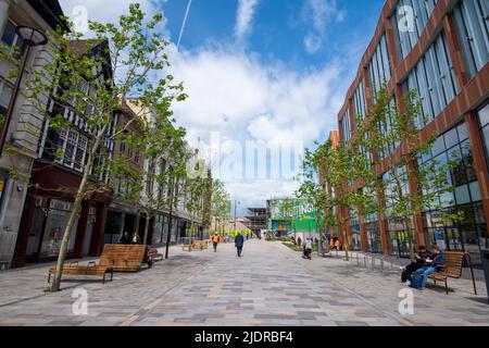 Carrington Street a Nottingham City, Nottinghamshire Inghilterra Regno Unito Foto Stock