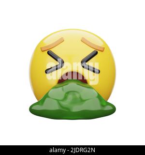 3D emoji Face Vomiting Foto Stock