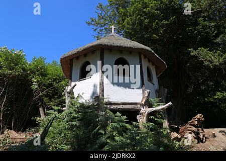 Hermitage (ricostruzione), Painshill Park, Cobham, Surrey, Inghilterra, Gran Bretagna, Regno Unito, Europa Foto Stock