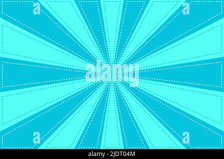 Sfondo blu Sunburst. Stella radiale a raggi con cuciture posteriori. Illustrazione vettoriale Illustrazione Vettoriale