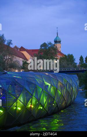 Austria, Stiria, Graz, Murinsel, Isola di Mur, Foto Stock